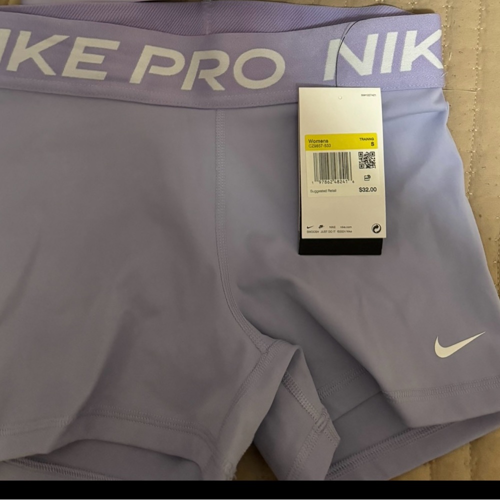 Nike Women's Pro Light Purple Athletic Shorts